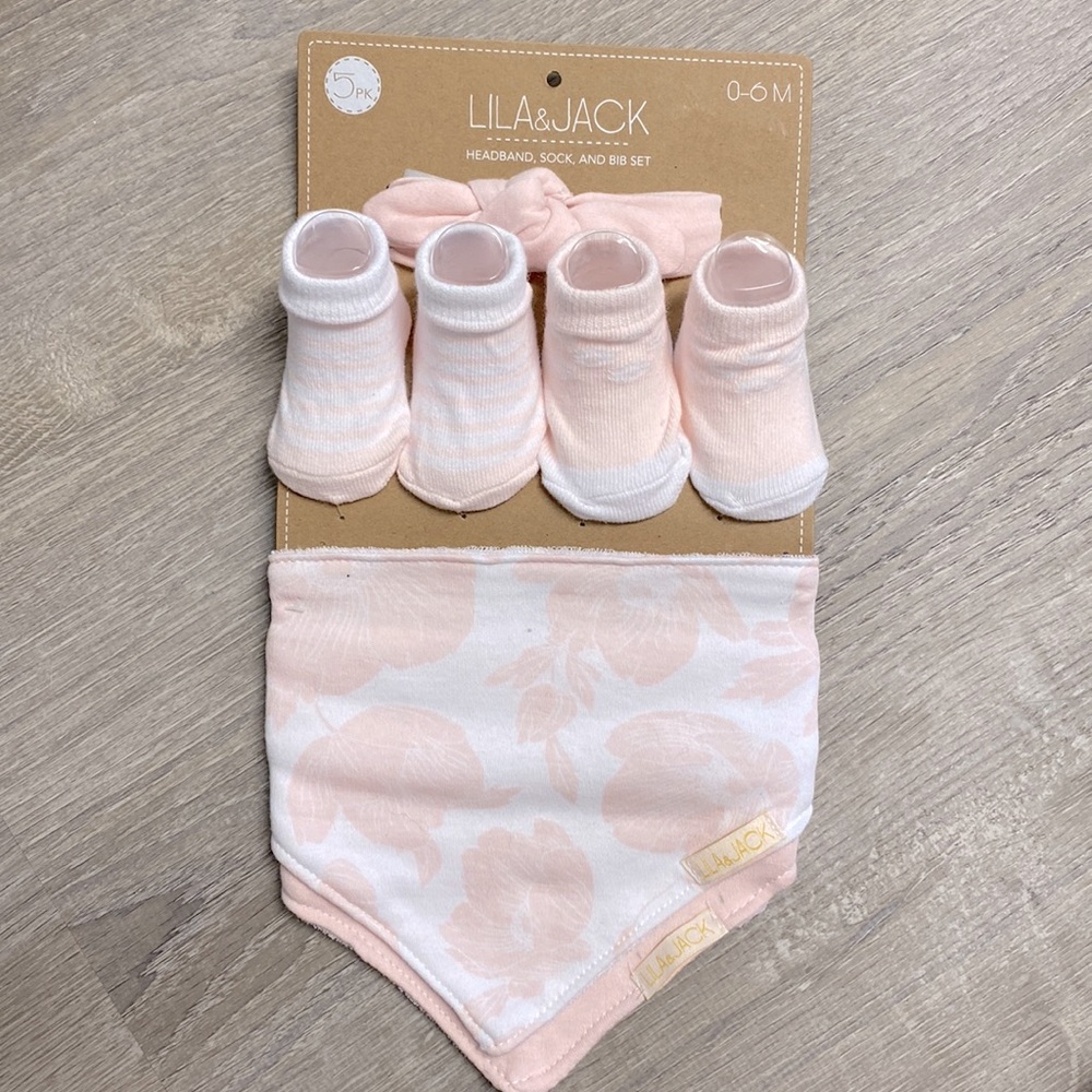 Lila & Jack 5pack Bib Sock Headband NWT